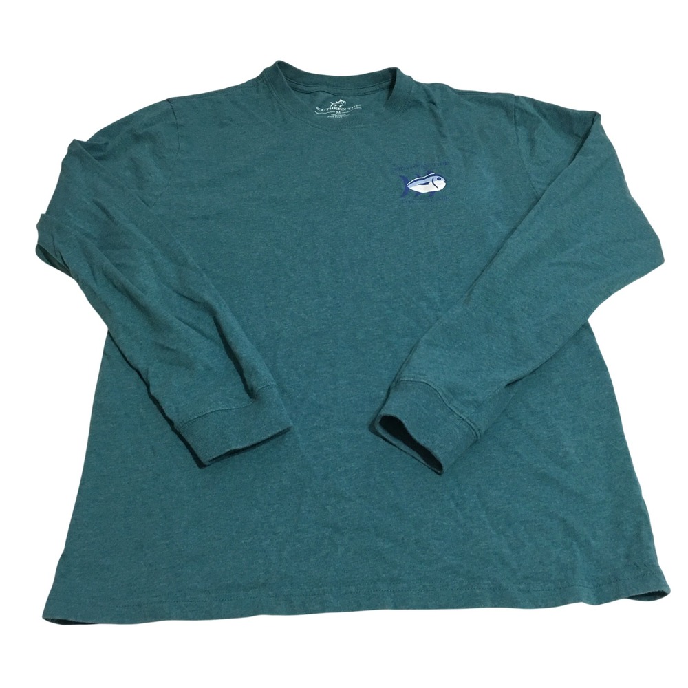 Southern Tide Long Sleeve T-Shirt Mens Medium Teal Skipjack Graphic